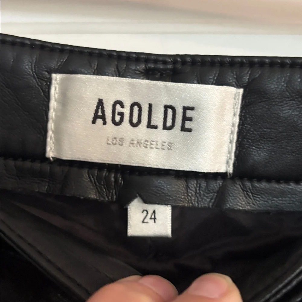 Agolde Black Recycled Leather Trousers